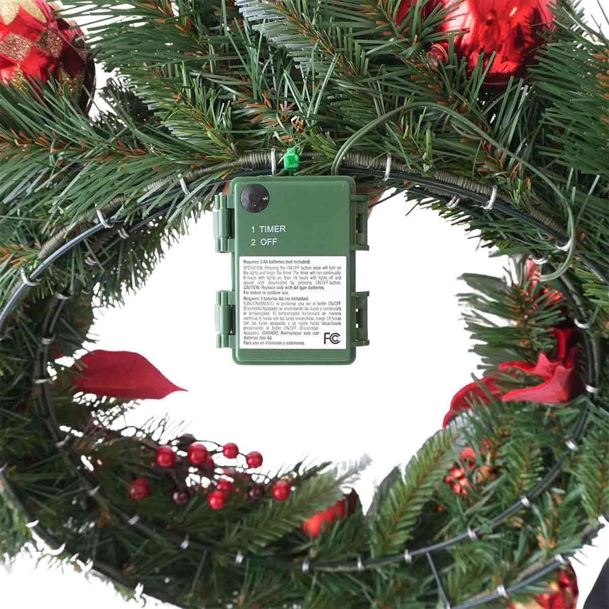 55cm LEDクラシカルクリスマスリース