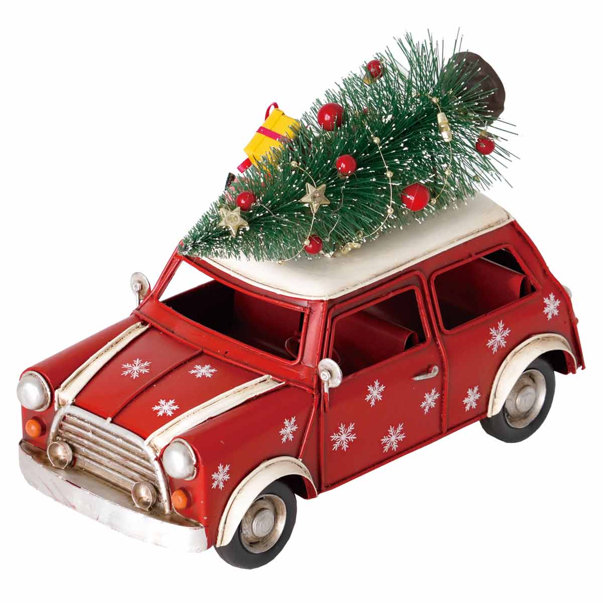 ブリキクリスマスカー レッドカー 幅25cm