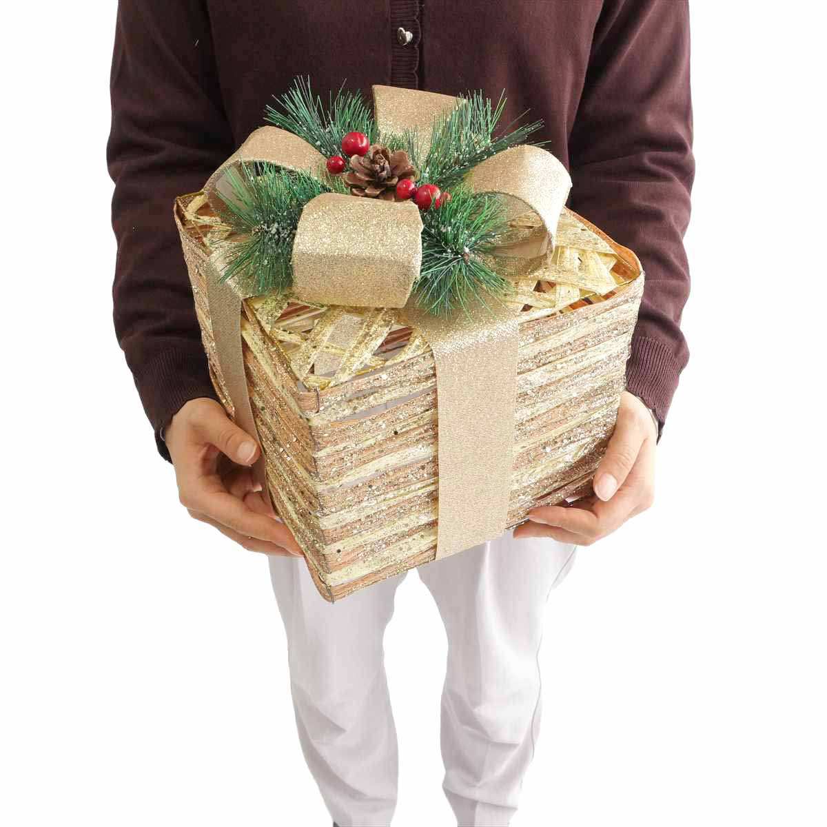 3個ナチュラルプレゼントボックスオブジェ［ストエキオリジナル］