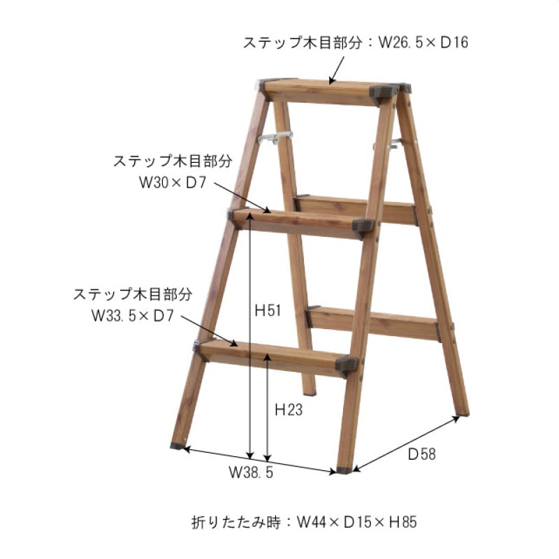 (3)3段 幅44×奥行64×高さ79cm