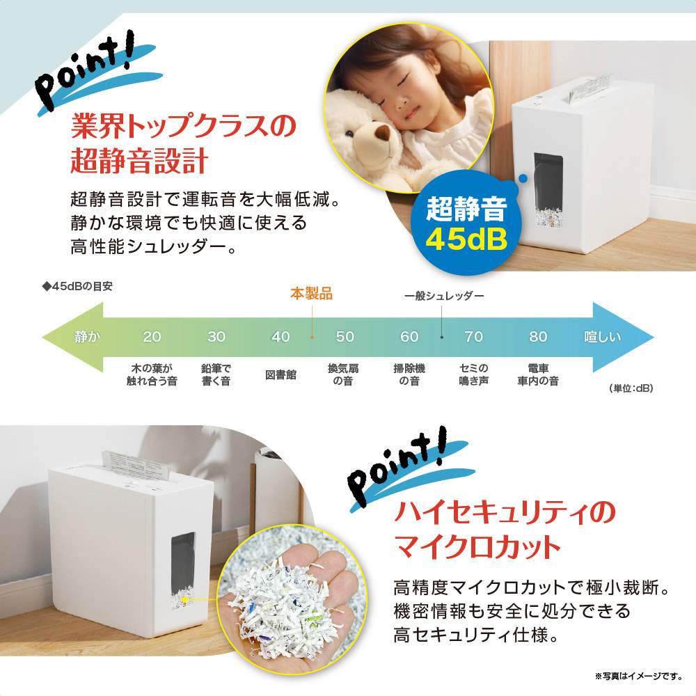 超静音マイクロシュレッダー ホワイトES310MQ
