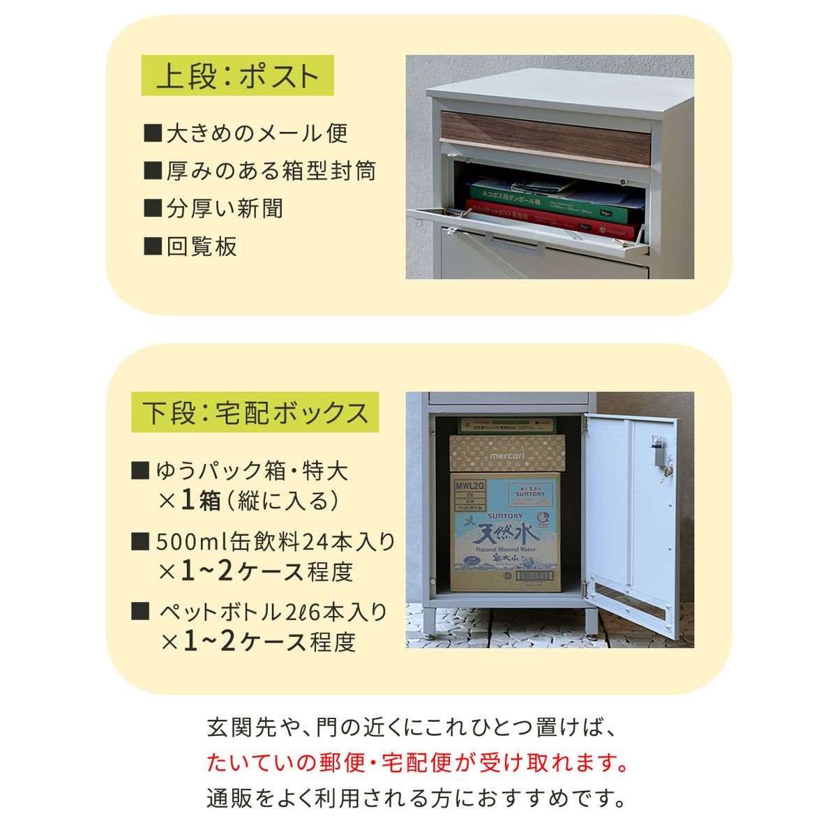 宅配ボックス付ポスト JOY（ジョイ）玄関 荷物 郵便 楽天市場】宅配ボックス付ポスト JOY ジョイ 花 ガーデン DIY