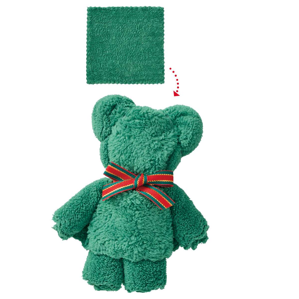 100個 クリスマスふんわりベアタオルハンカチ