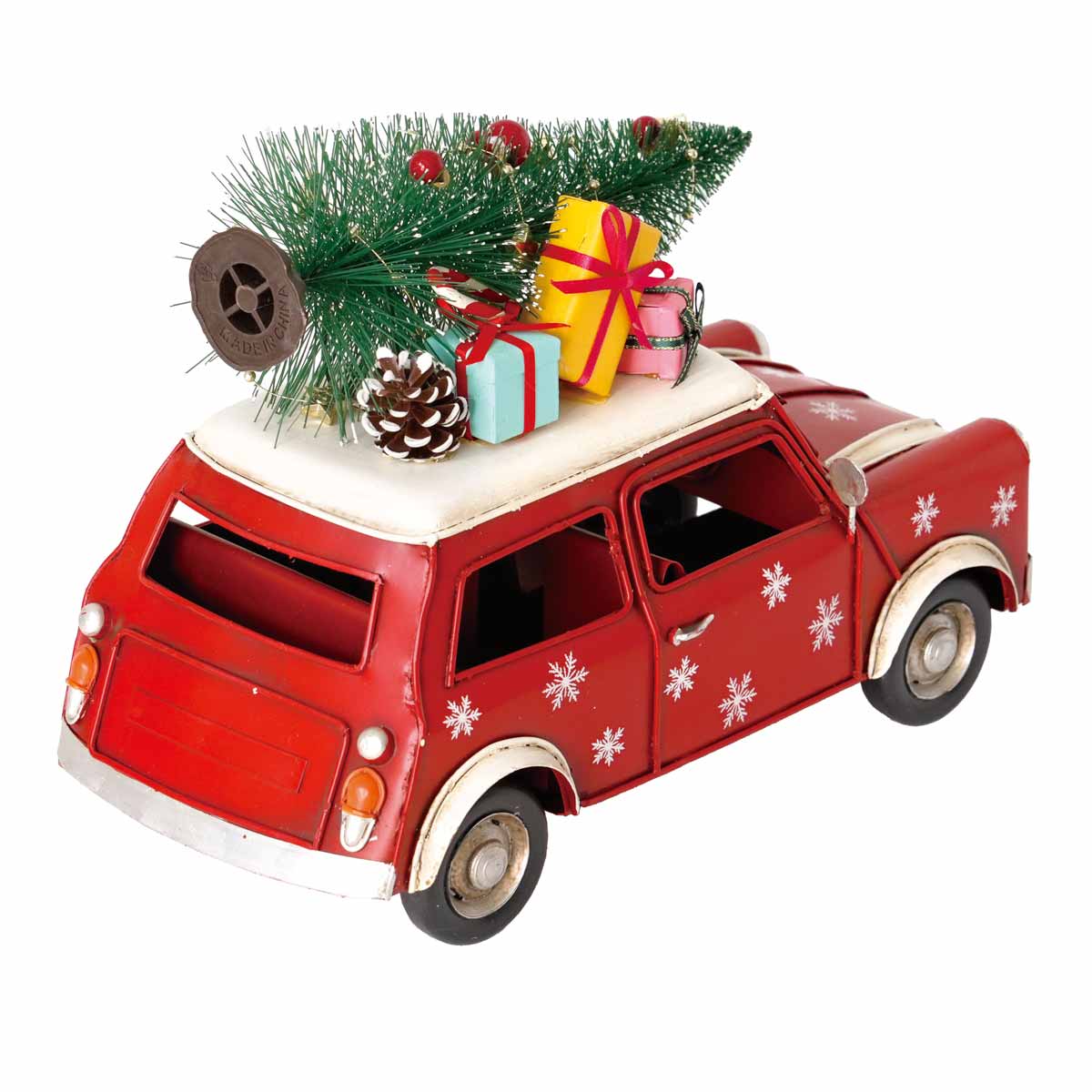 ブリキクリスマスカー レッドカー 幅25cm