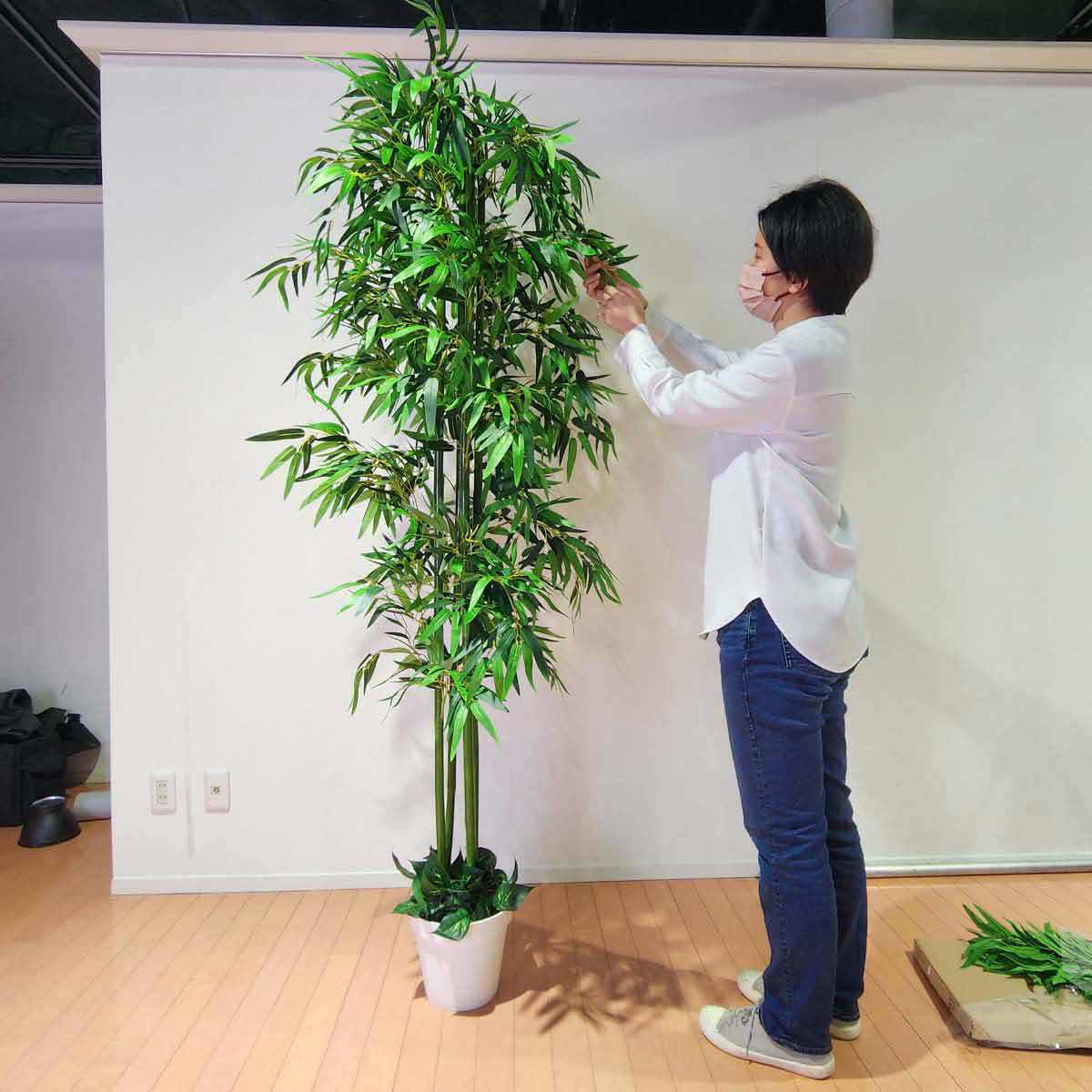 バンブーツリー 人工樹木 フェイクグリーン 人工観葉植物高さ210cm ...