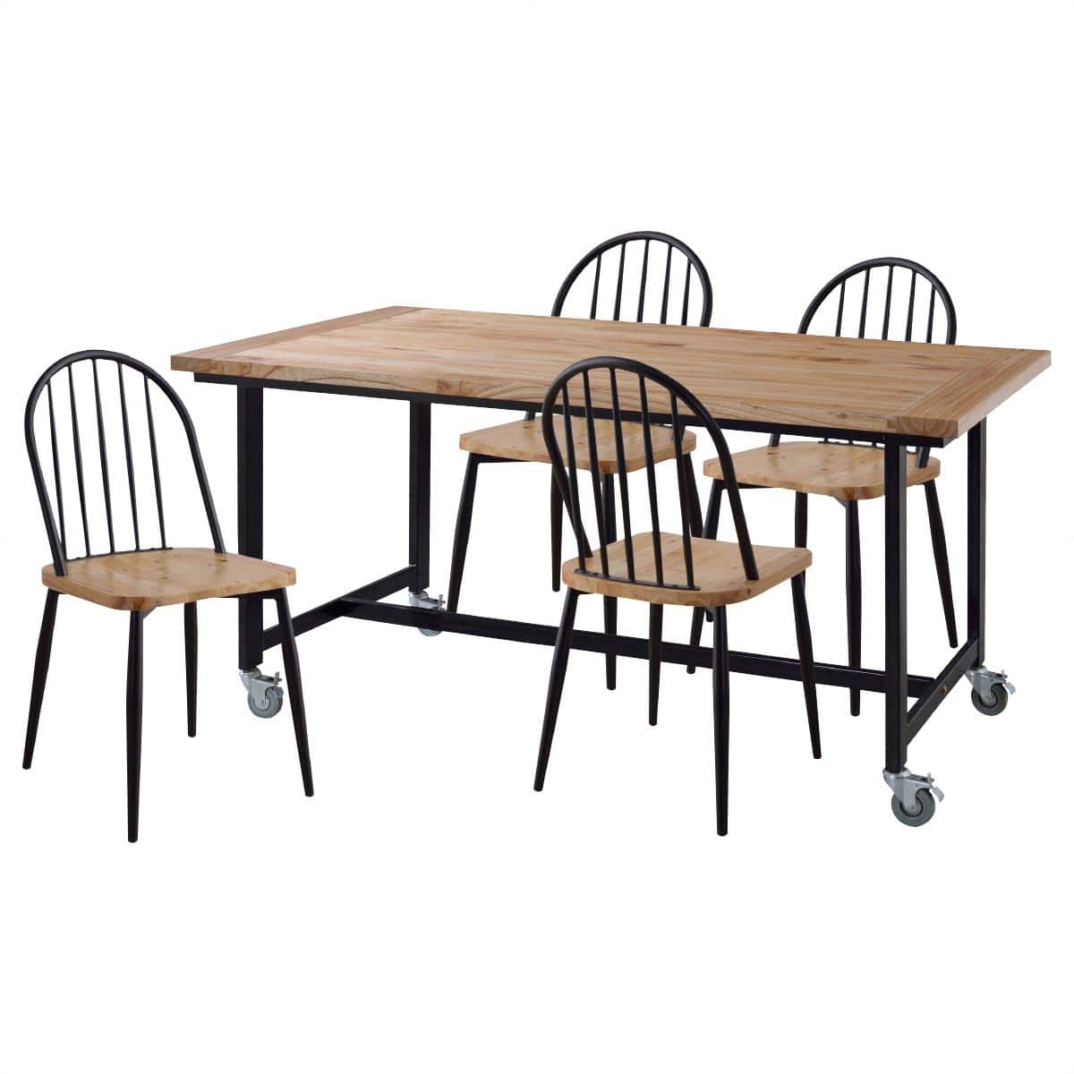 【2脚】ワーカーチェア ブラック