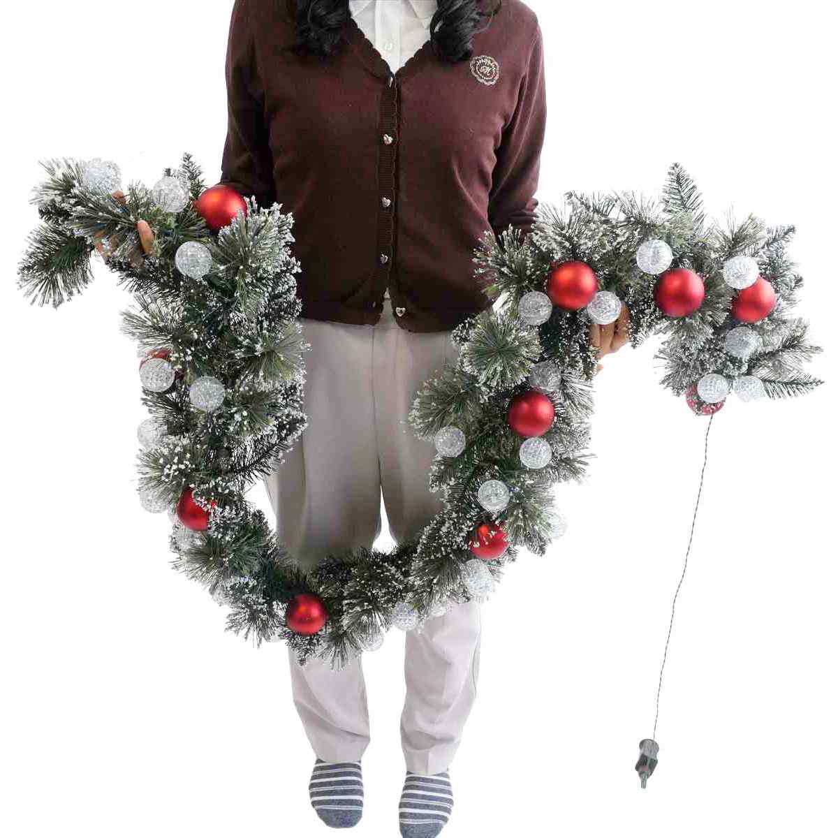 LEDボールライト付きデコレーションガーランド