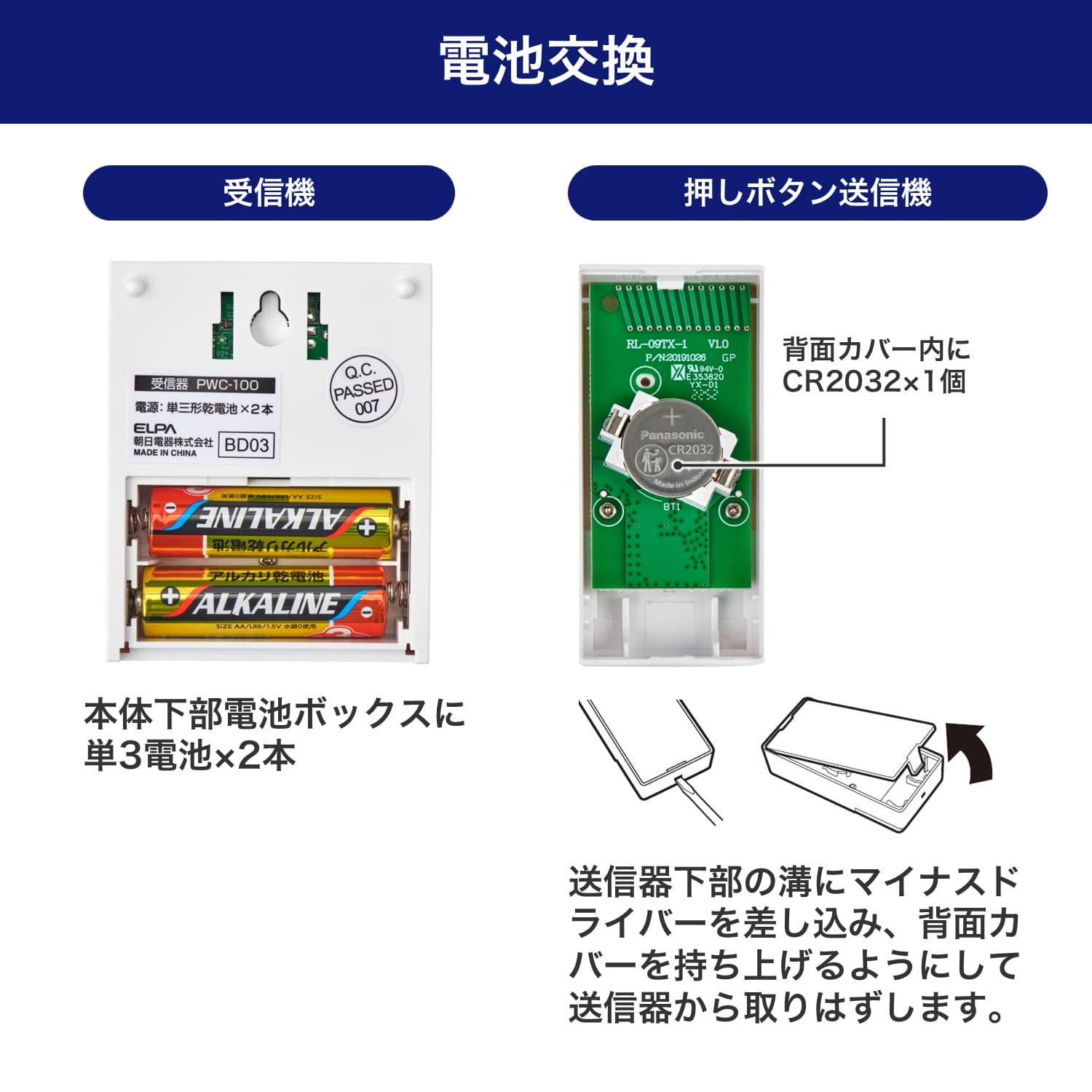 ポータブルワイヤレスチャイム ［型番：PWC-100］