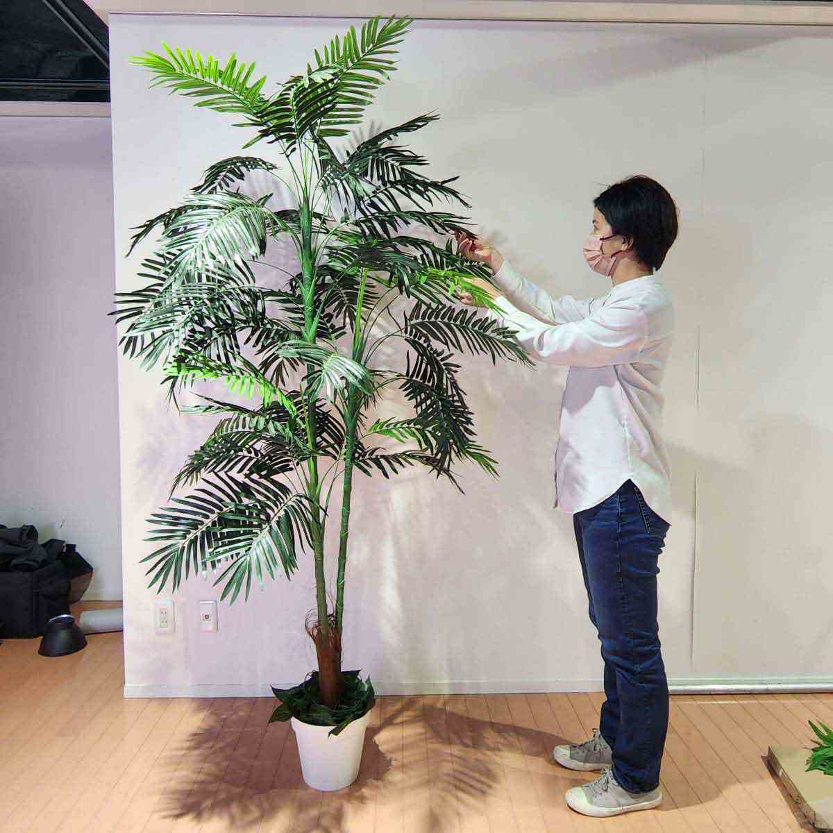 アレカヤシ 人工樹木 フェイクグリーン 人工観葉植物高さ210cm【通販