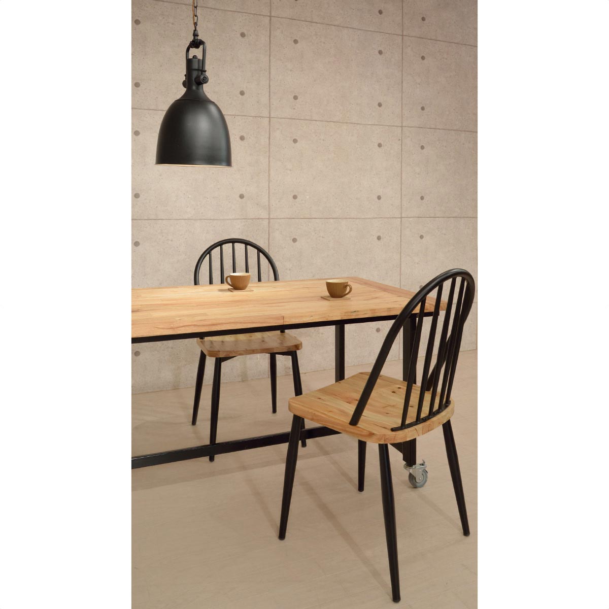 【2脚】ワーカーチェア ブラック