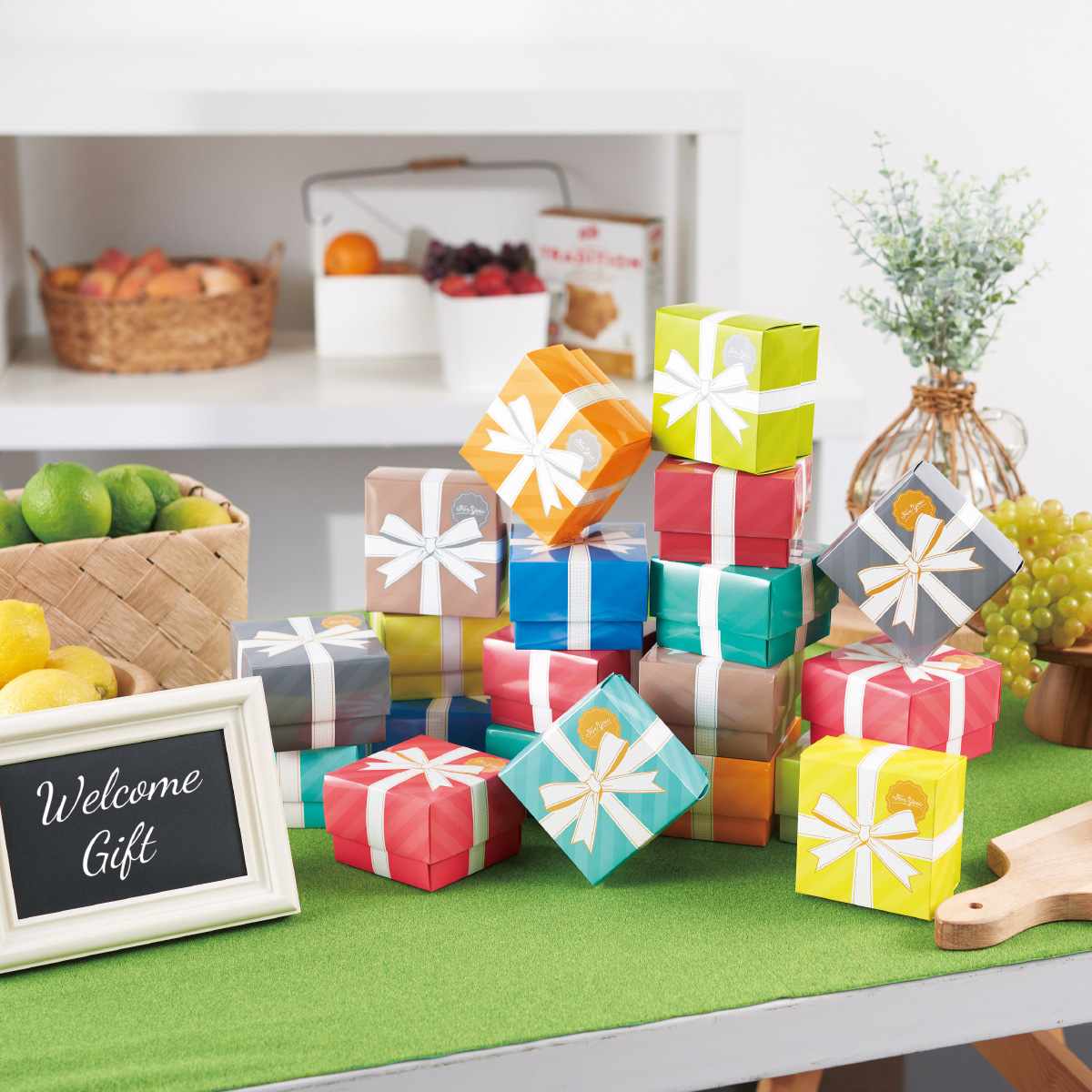 【120個】トイロ ギフトボックス入ハンカチタオル(10色アソート)