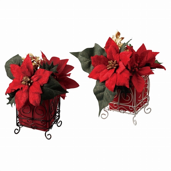クリスマスポインセチア キューブポット クリスマス飾り 通販 ストア エキスプレス