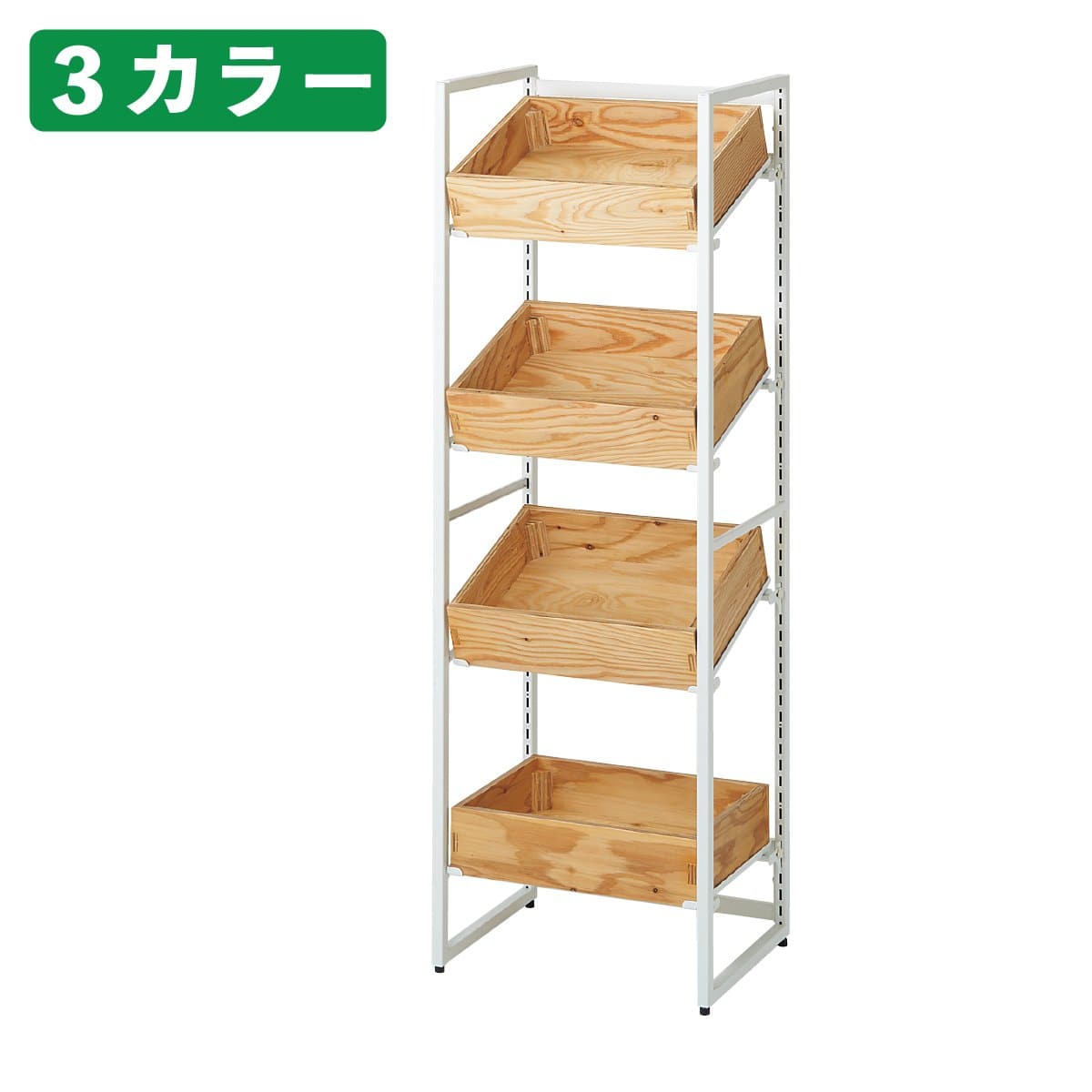 陳列棚☆89782両面3連結片エンド棚付高さ1500