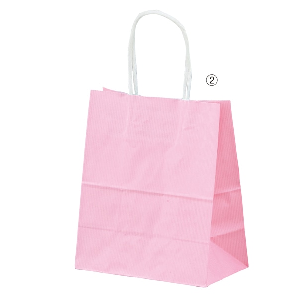 手提げ紙袋 筋入りカラー 無地 ピンク 通販 ストア エキスプレス