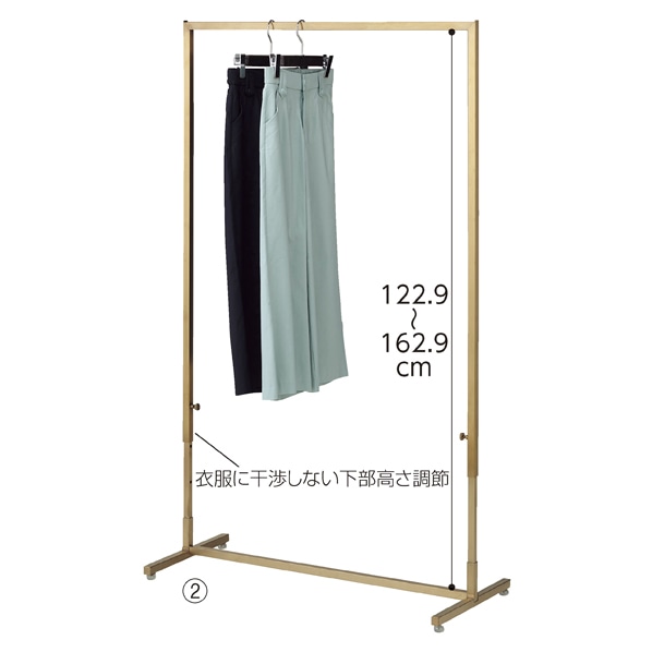公式 通販ストア エキスプレス ゴールド細角パイプハンガーラック ストエキオリジナル W60cm 店舗什器 公式 通販ストア エキスプレス ゴールド細角パイプハンガーラック ストエキオリジナル W60cm 店舗什器