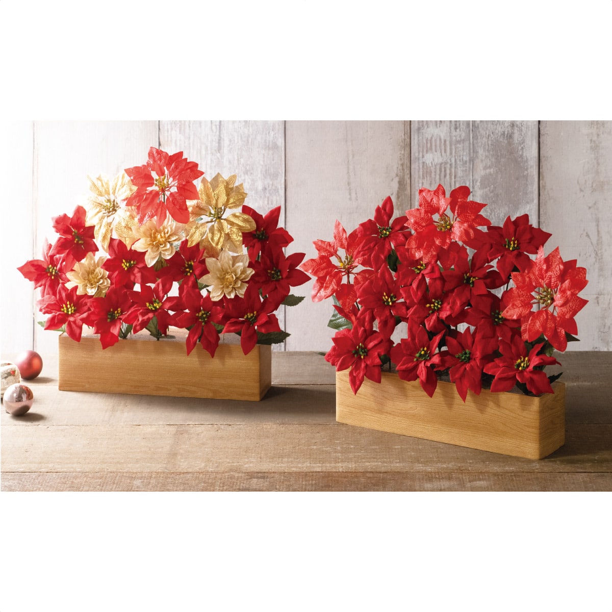 デラックスポインセチアプランター W46 H39cm クリスマス ディスプレイ 店舗装飾