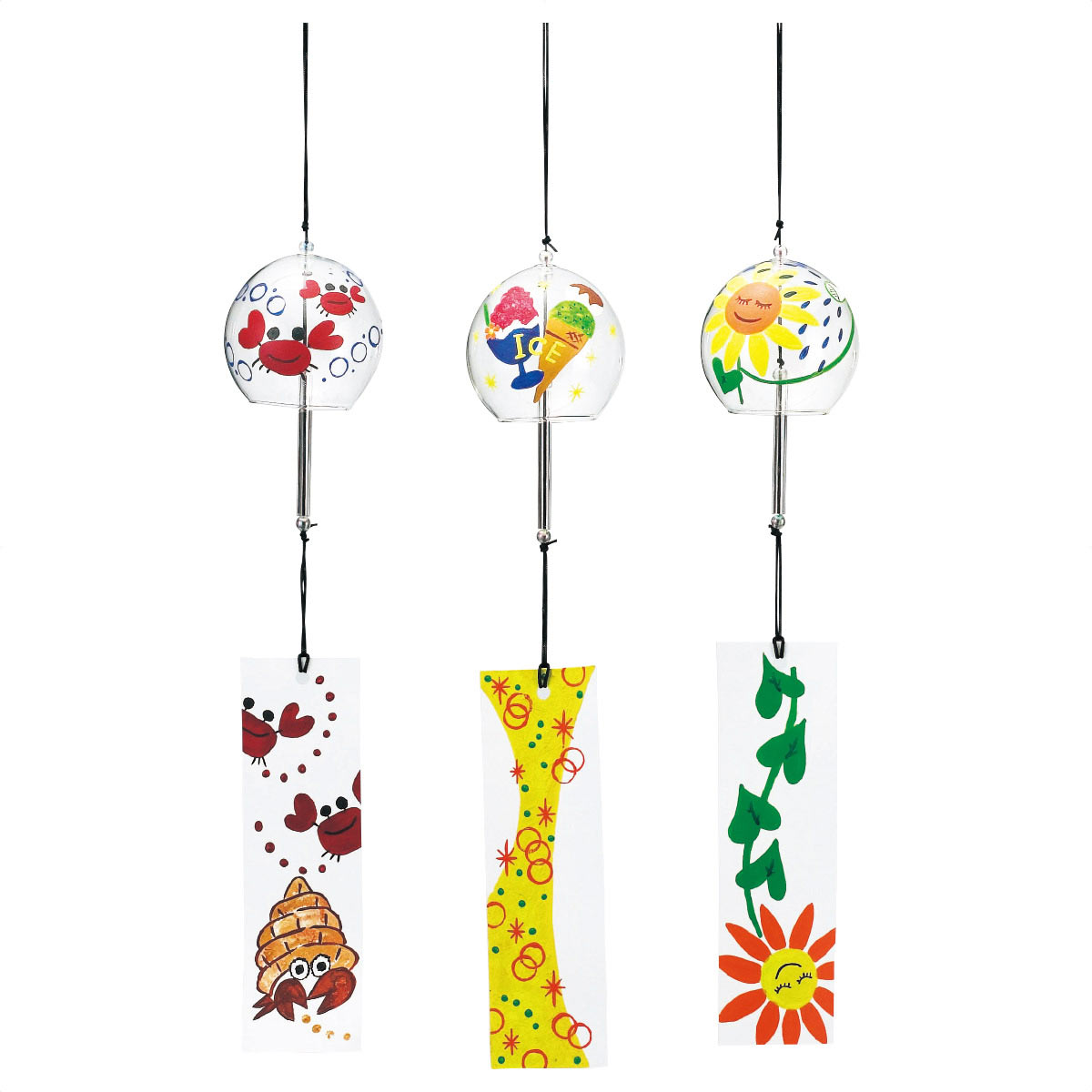 おしゃれ 手作りリング風鈴 50個以上販売 風鈴 手作り キット スチールリング お絵かき風鈴 夏休み工作キット