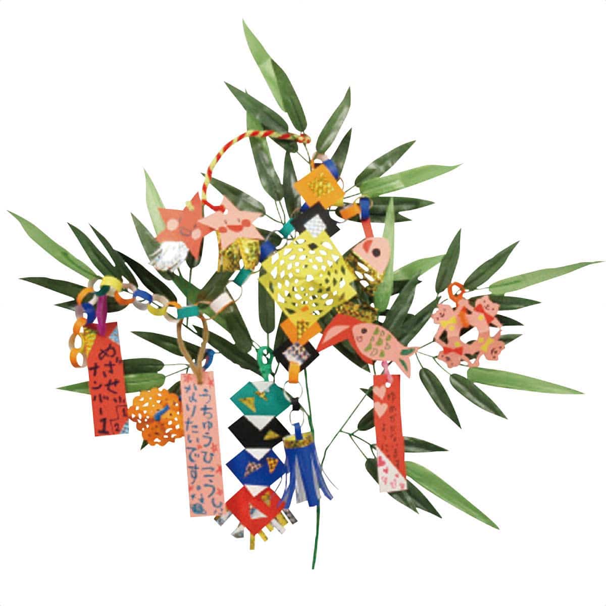 40セット 手作り七夕飾りセット 笹63cm