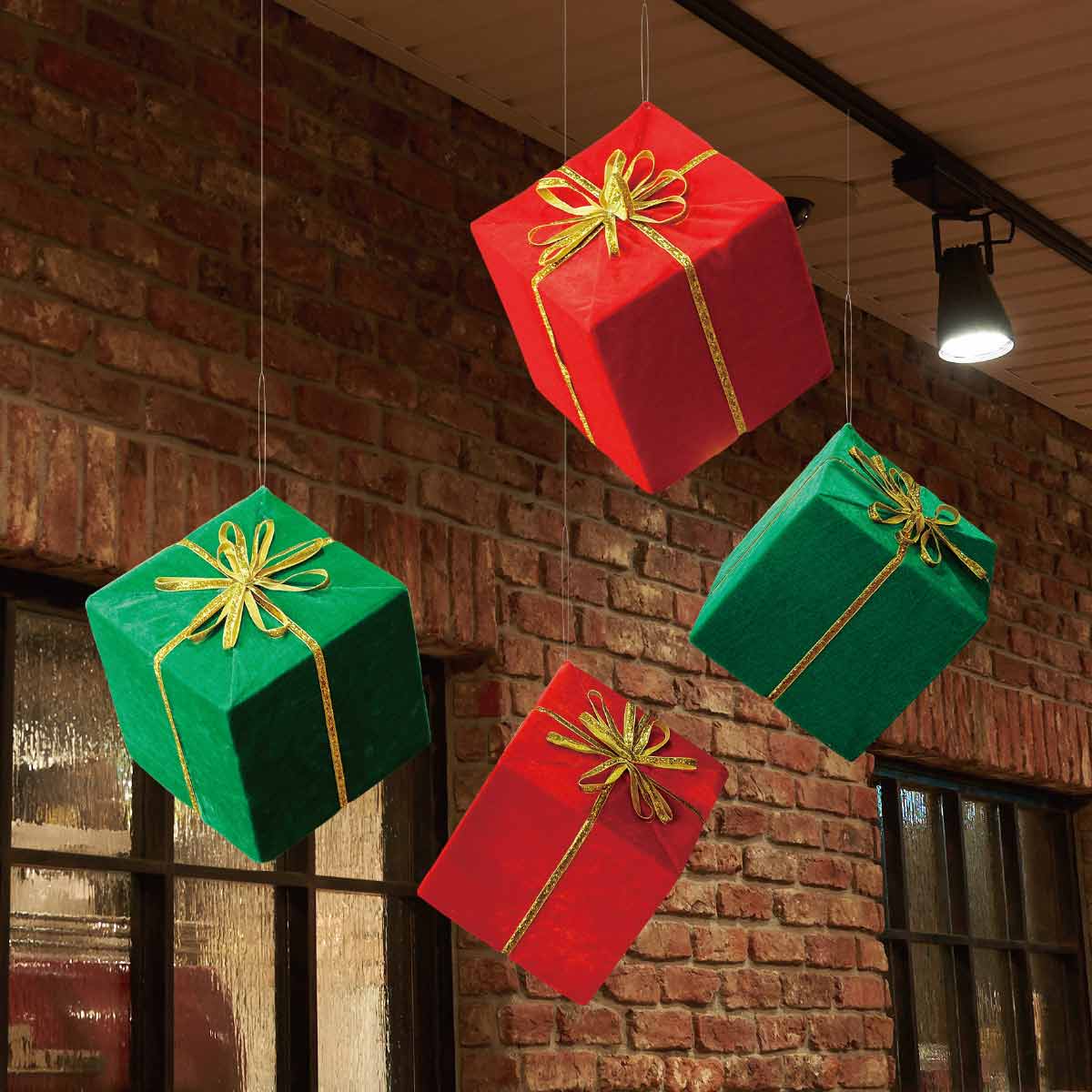 25cm特大プレゼントボックス クリスマス天井飾り レッド クリスマス飾り通販 ストエキ