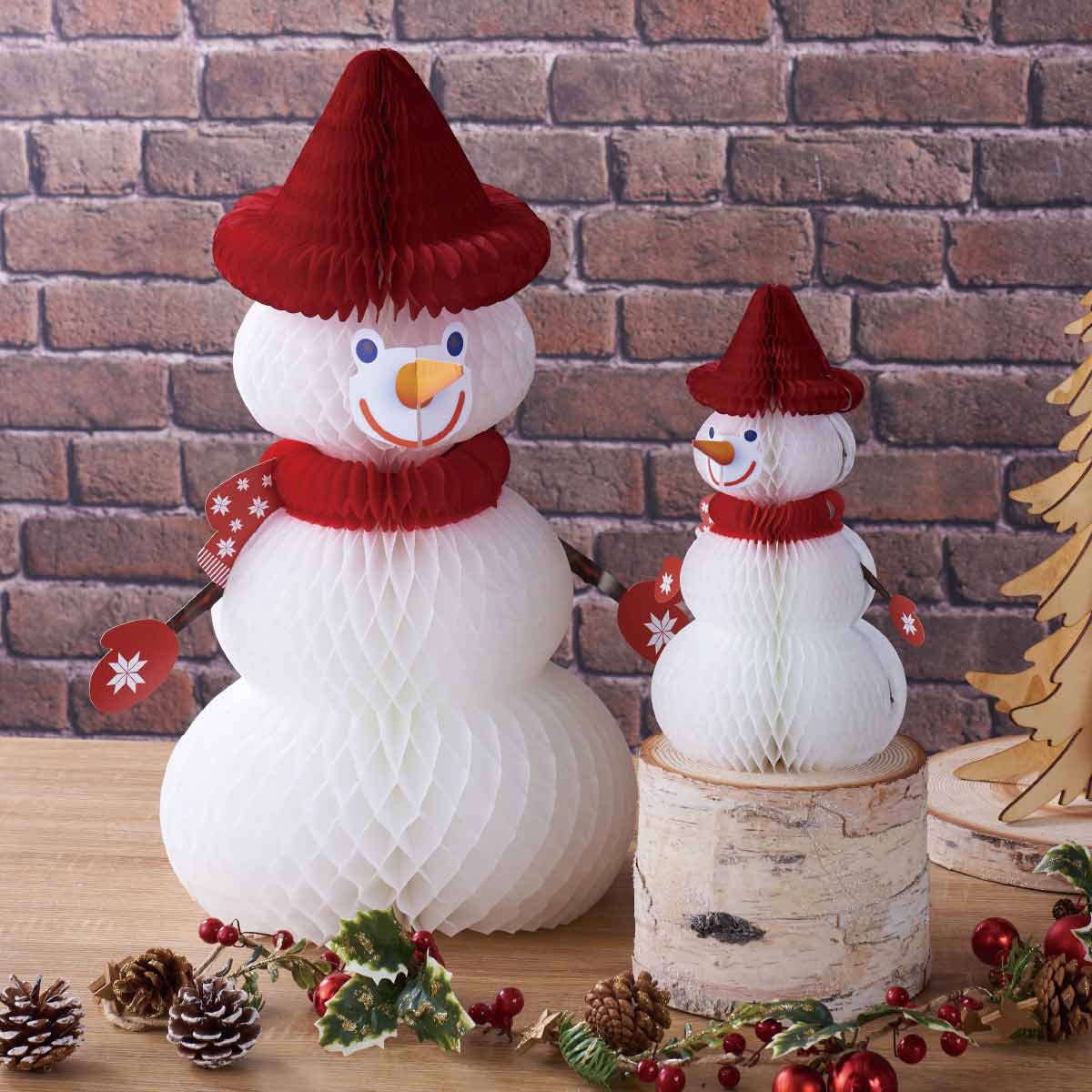 紙製スノーマンハニカム クリスマス天井飾り おしゃれ 小 クリスマス飾り通販 ストエキ