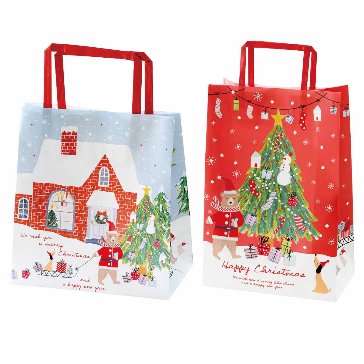 クリスマスベアラー 手提げ紙袋50枚 おしゃれ 18x10x22cm クリスマス飾り通販 ストエキ クリスマスベアラー 手提げ紙袋50枚 おしゃれ 18x10x22cm クリスマス飾り通販 ストエキ