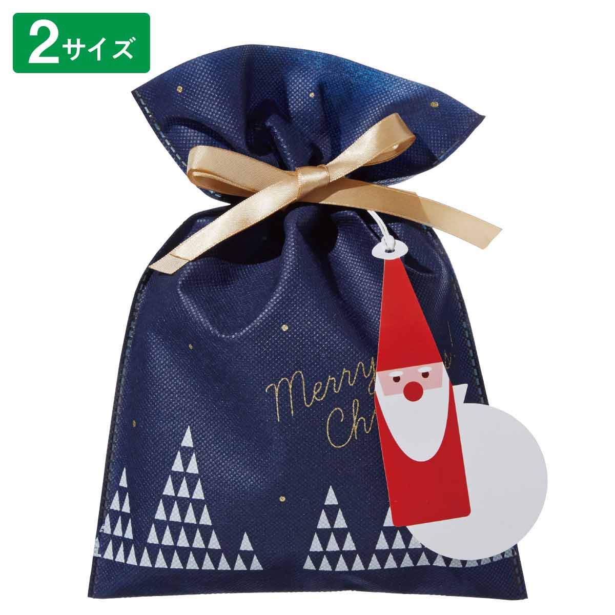 10枚リボン付きギフトバッグ クリスマスツリー タグセット おしゃれ 20x30(20)cm クリスマス飾り通販 ストエキ
