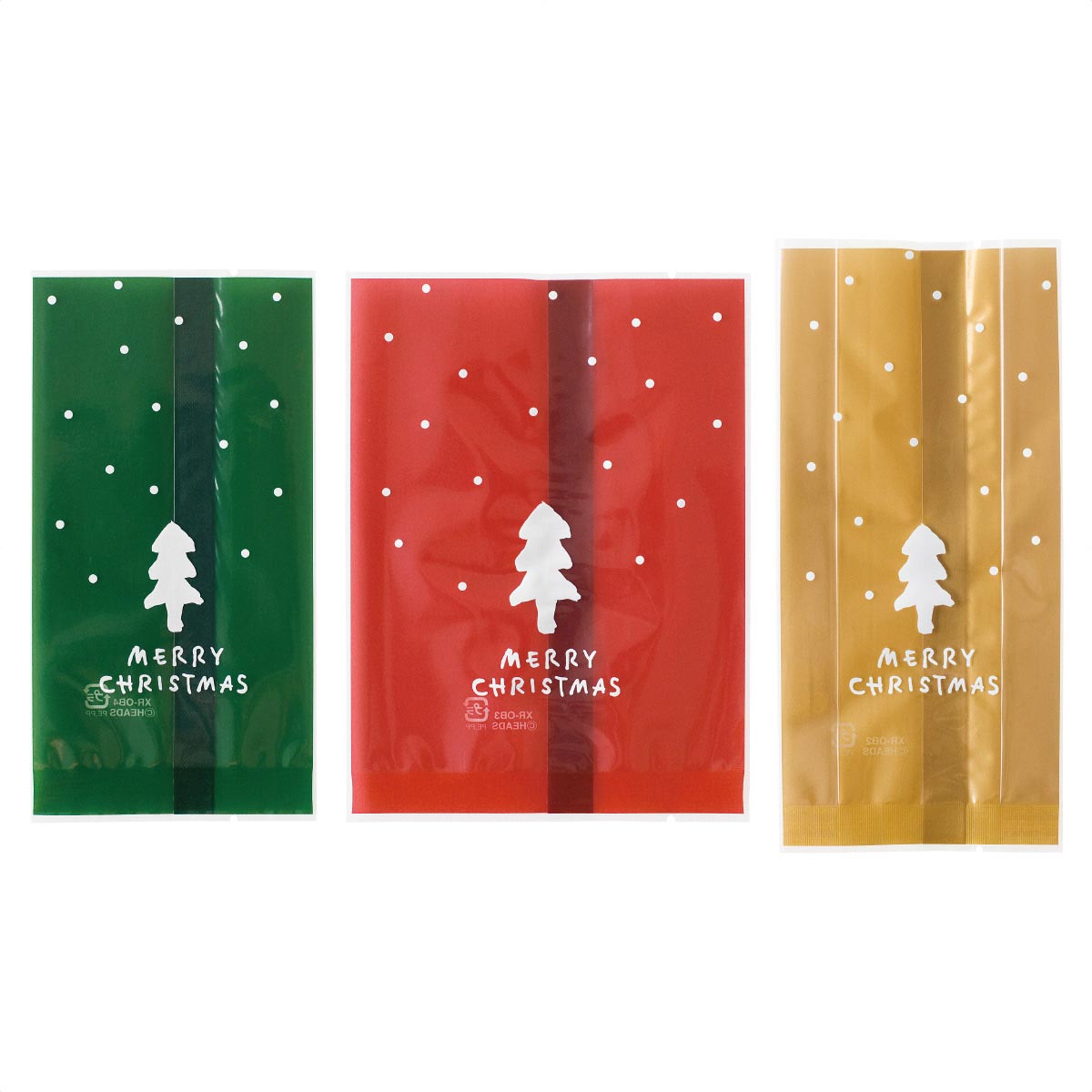 100枚 シンプルクリスマス スイーツパック 食品対応加工 7x13 5cm クリスマス飾り通販 ストエキ
