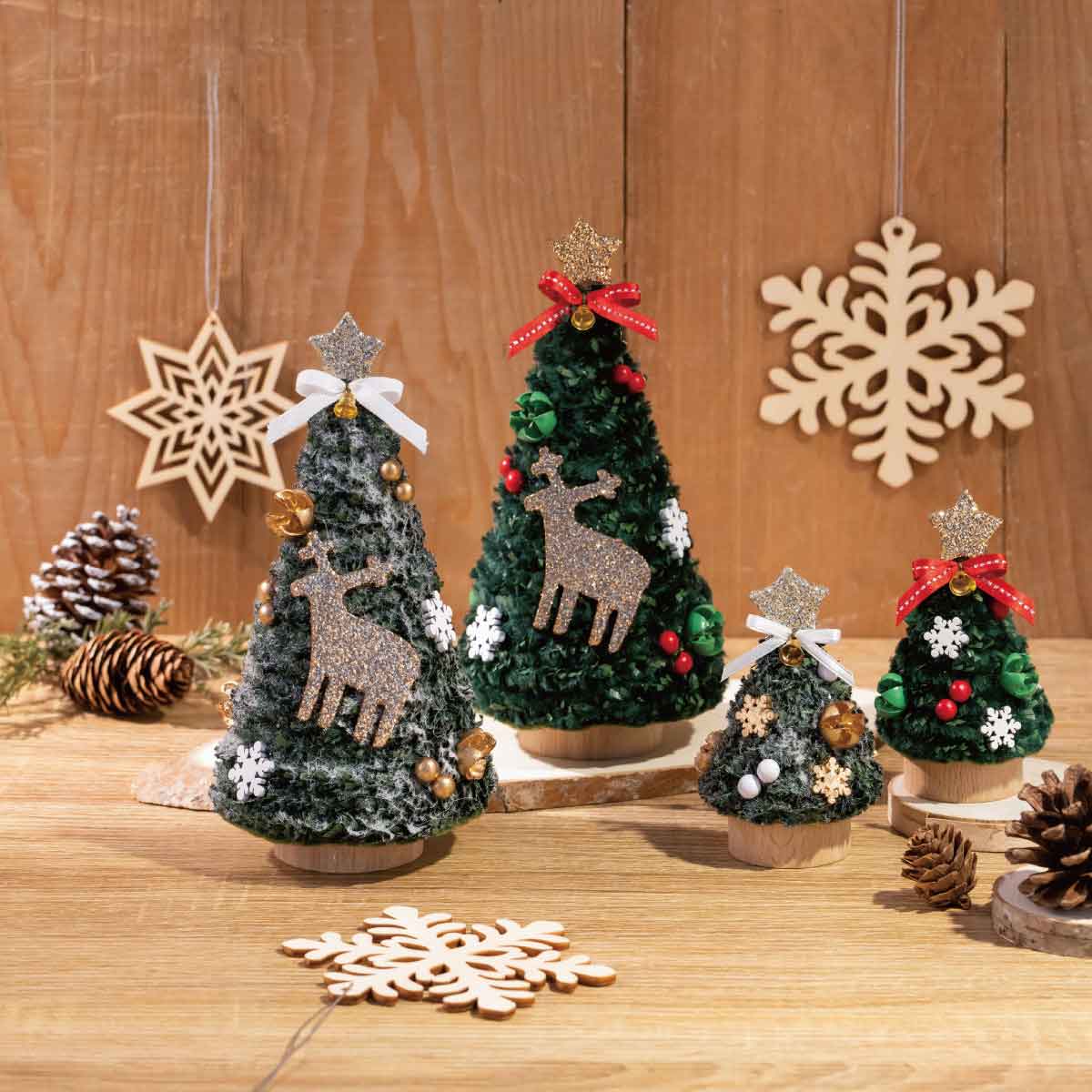 ミニモールクリスマスツリー2個 ベル |クリスマス飾り通販 ストエキ