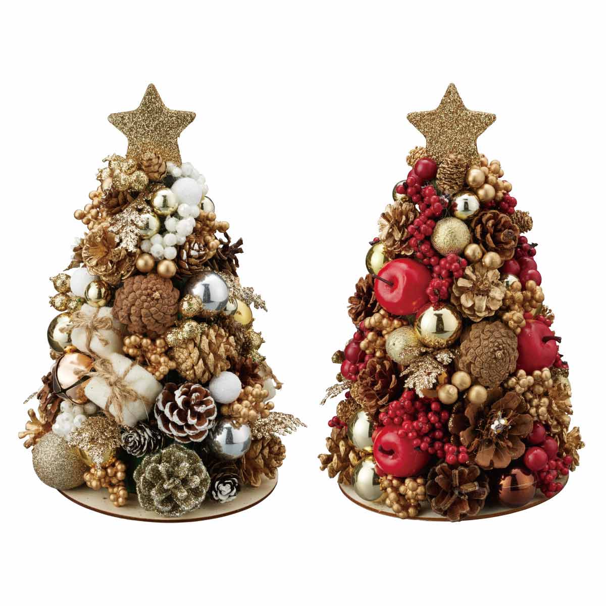 26cm ミックスクリスマスツリー 卓上サイズ ゴールド クリスマス飾り通販 ストエキ