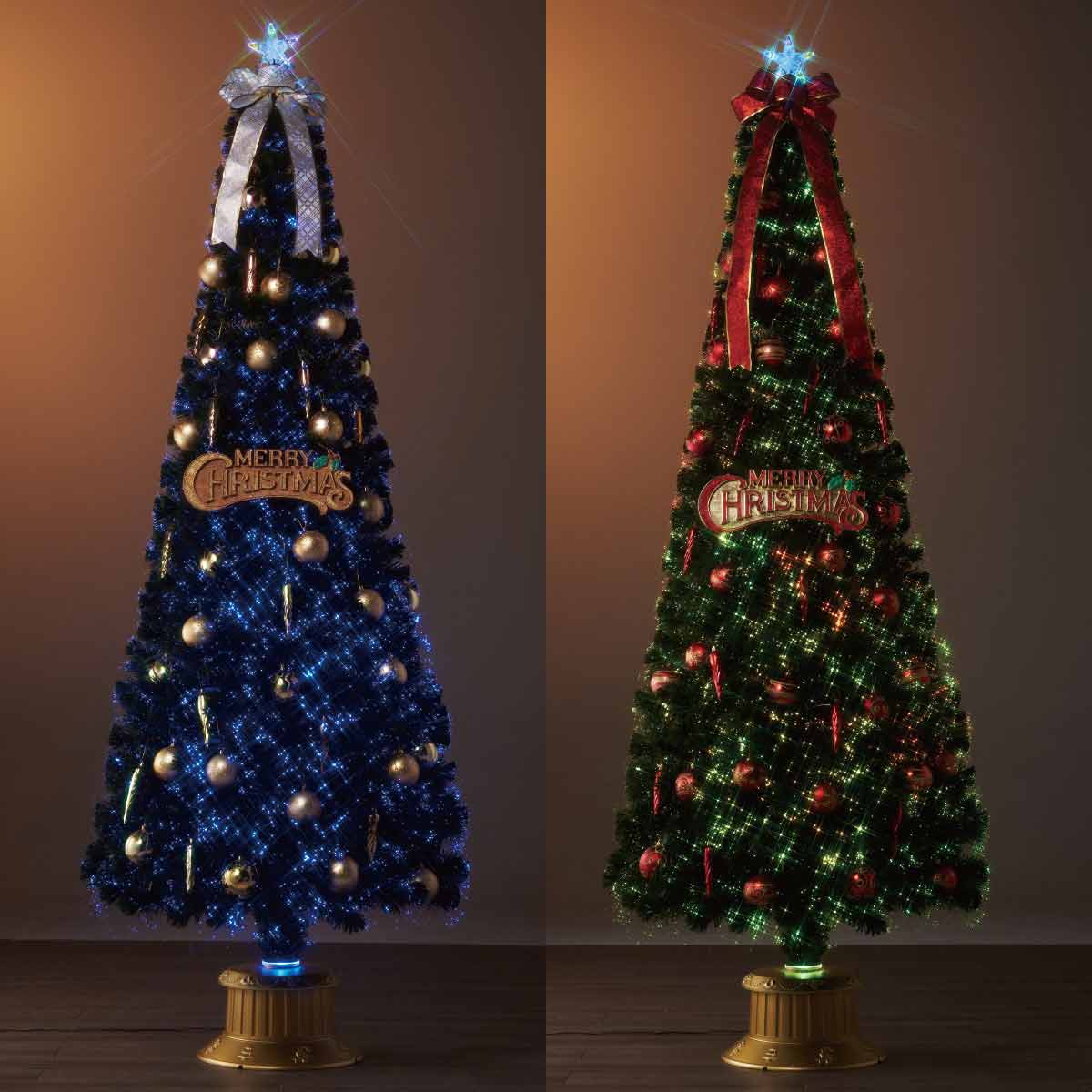 240cm デコレーション光ファイバークリスマスツリーセット ゴールド クリスマス飾り通販 ストエキ