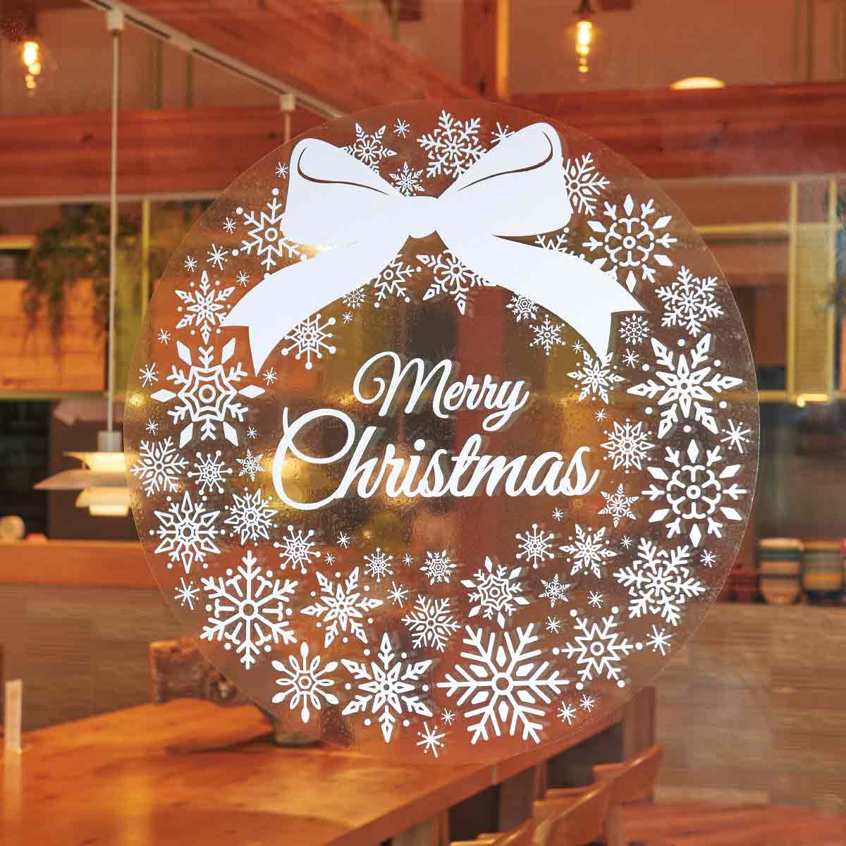 ウインドウシール スノーリースクリスマス 窓シール〔ストエキオリジナル〕 |クリスマス飾り通販 ストエキ