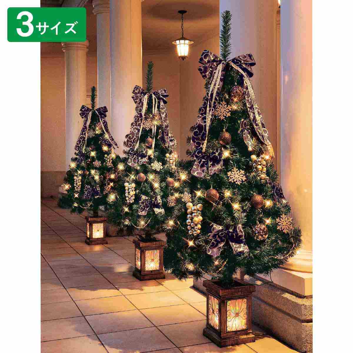 クリスマスツリー ウッドベースツリー ゴールド 組み立て式 150cm - 3