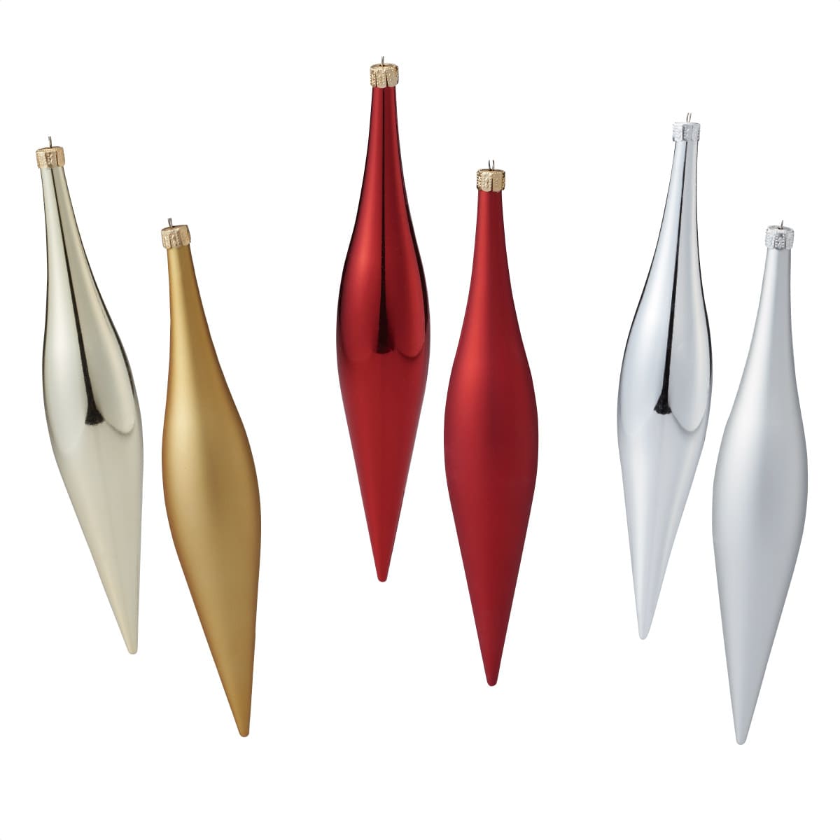 6個セット ドロップオーナメント ゴールド