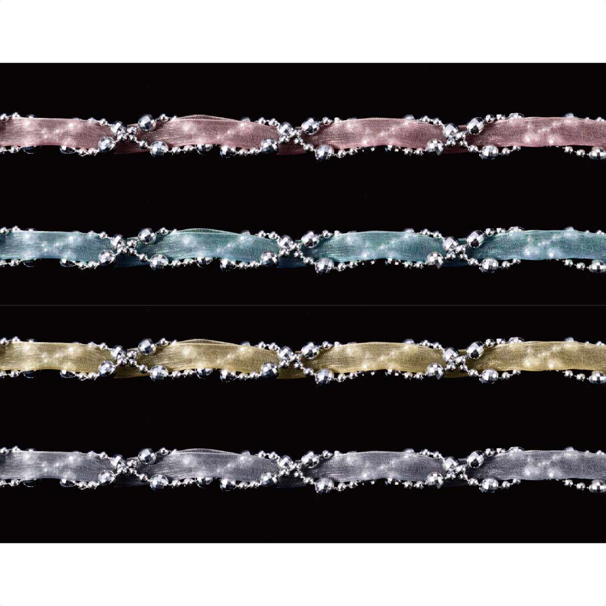 ビーズリボンガーランド ピンク