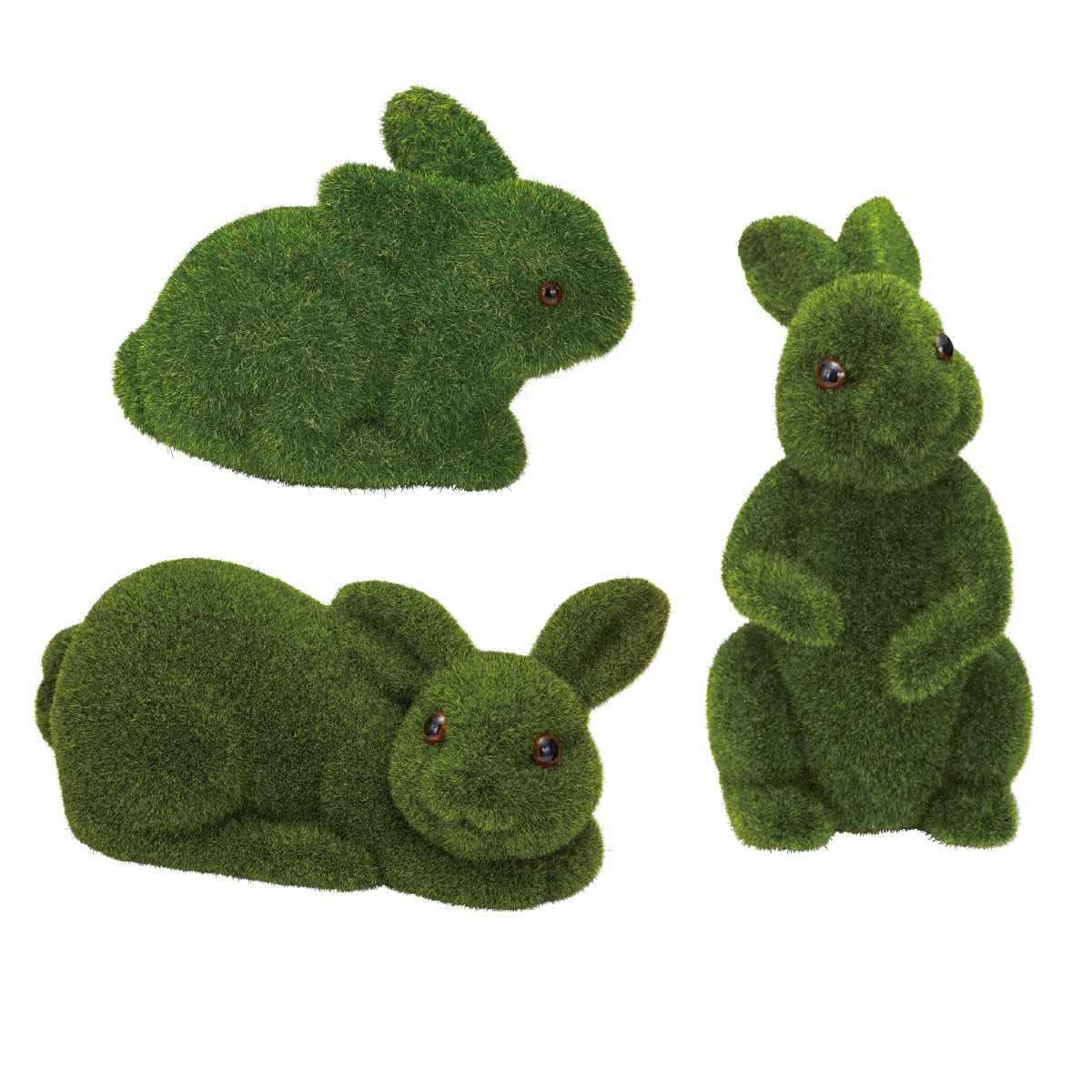 グリーンラビットオブジェ お座りポーズ