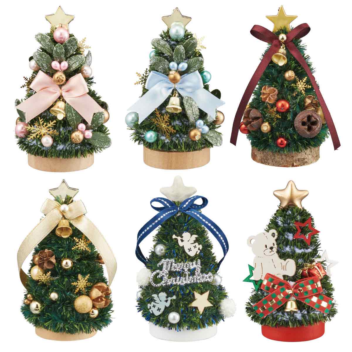 小型クリスマスツリー リボン付き