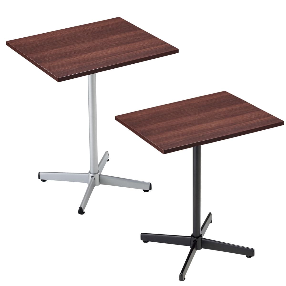 カフェテーブル ブラウン〔ストエキオリジナル〕 シルバー脚