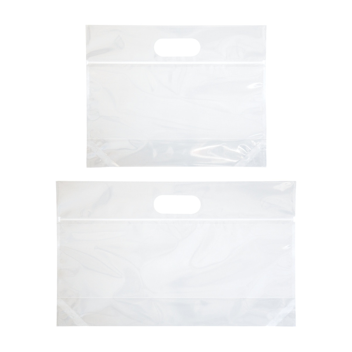 【30枚】ジップ付き透明バッグ(無地) 25.5×20[15]×底マチ8cm