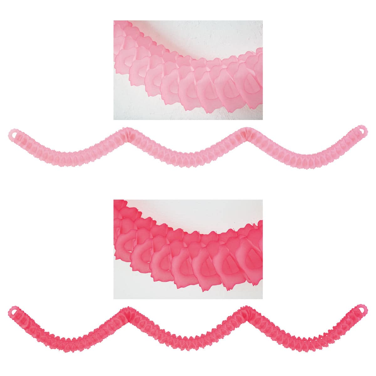 ハニカムペーパーガーランド360cm［ストエキオリジナル］ ライトピンク
