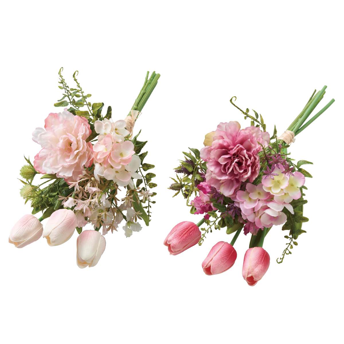 チューリップ造花ブーケ33cm ライトピンク