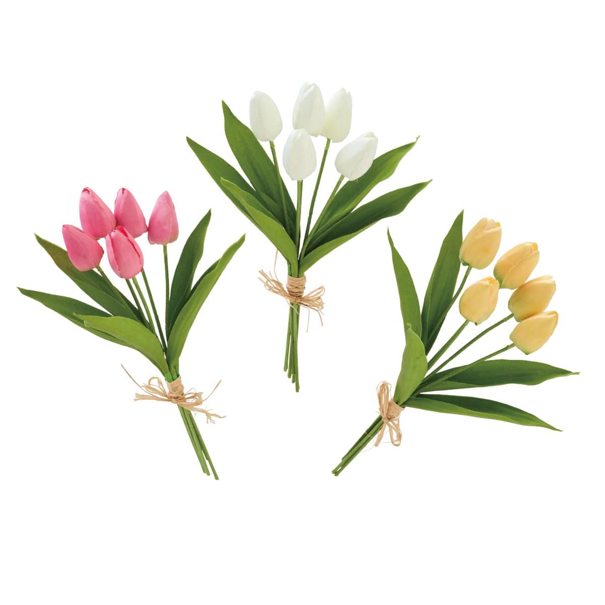 3束 チューリップ造花バンドルセット38cm ピンク