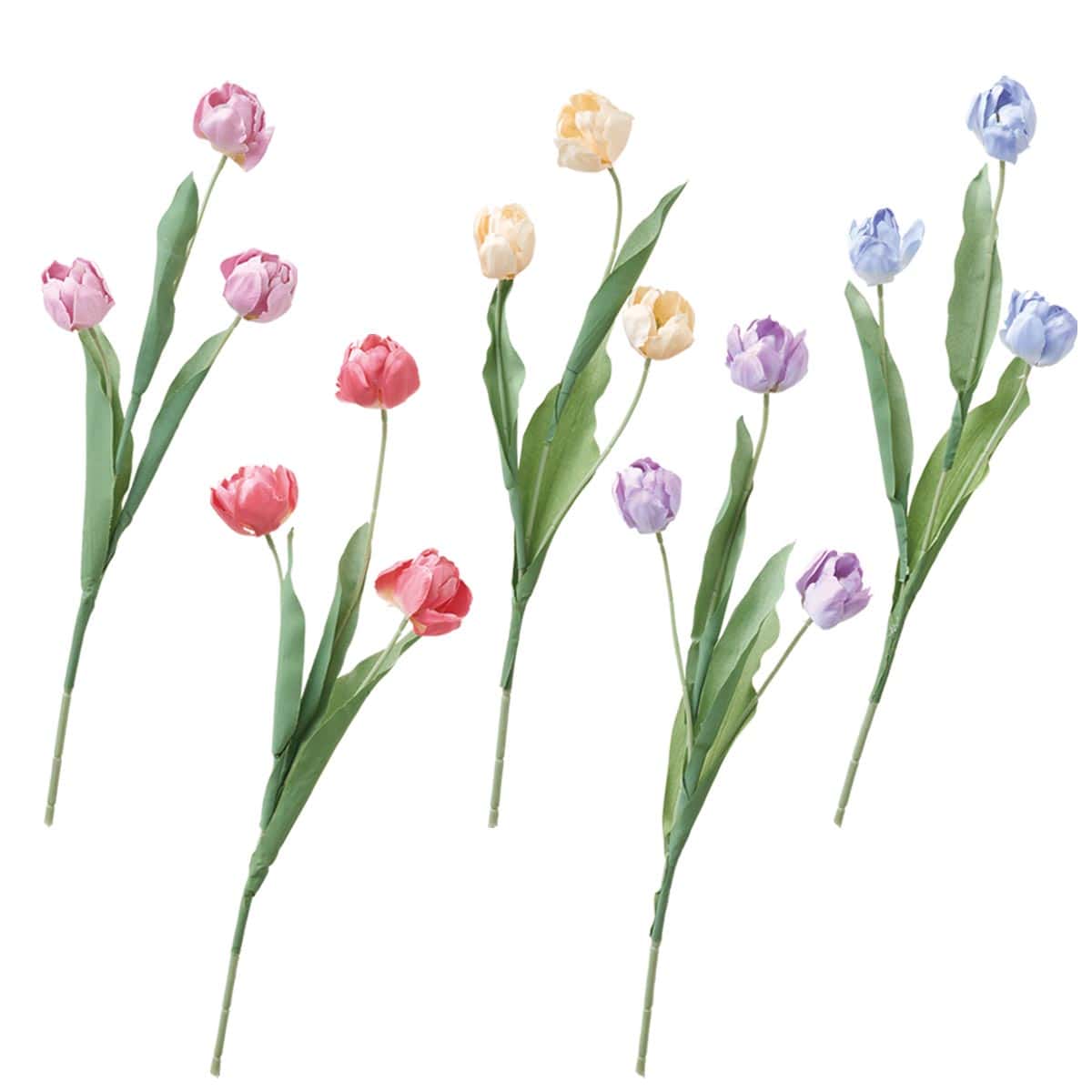 6本 エレナチューリップ造花スプレーセット50cm ライトピンク