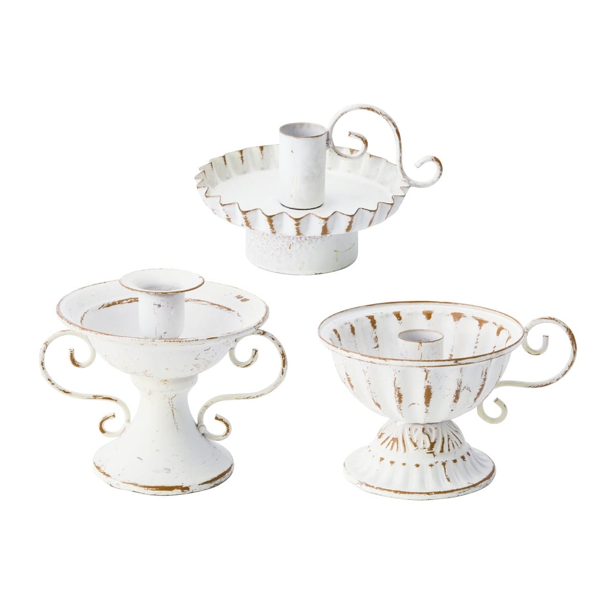 チャーチテーパーキャンドルホルダー スカラップ