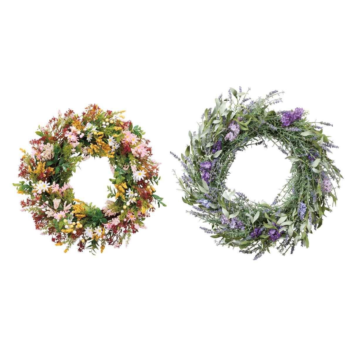 フラワー造花リース ピンクイエロー