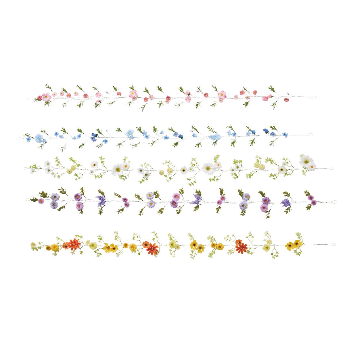 2本 フラワー造花ガーランドセット ピンク