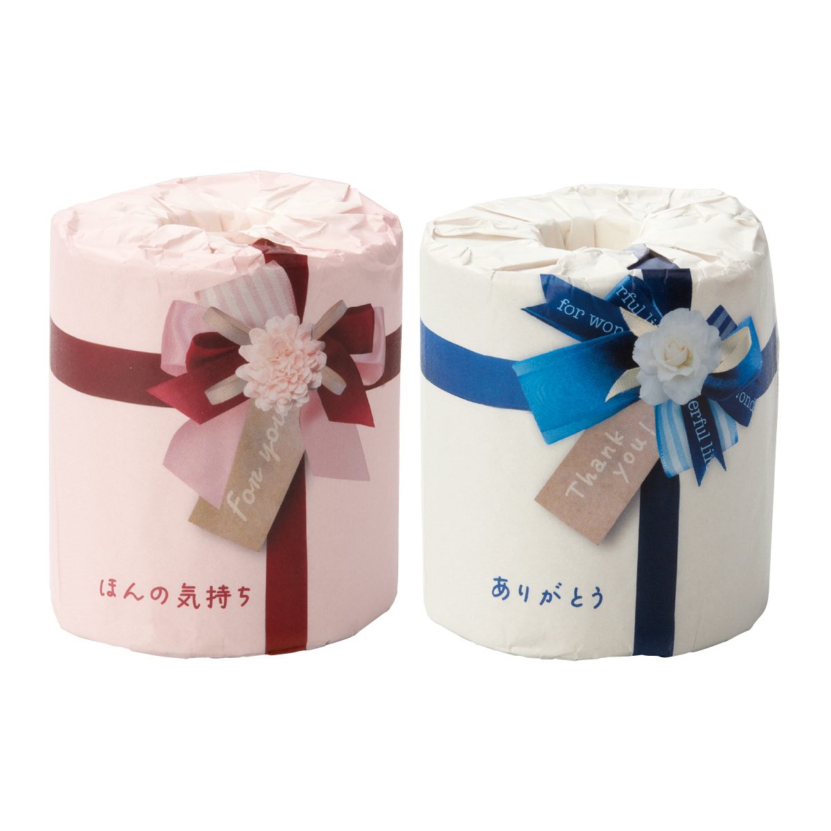 60個 感謝の気持ちトイレットペーパー ほんの気持ち(赤)