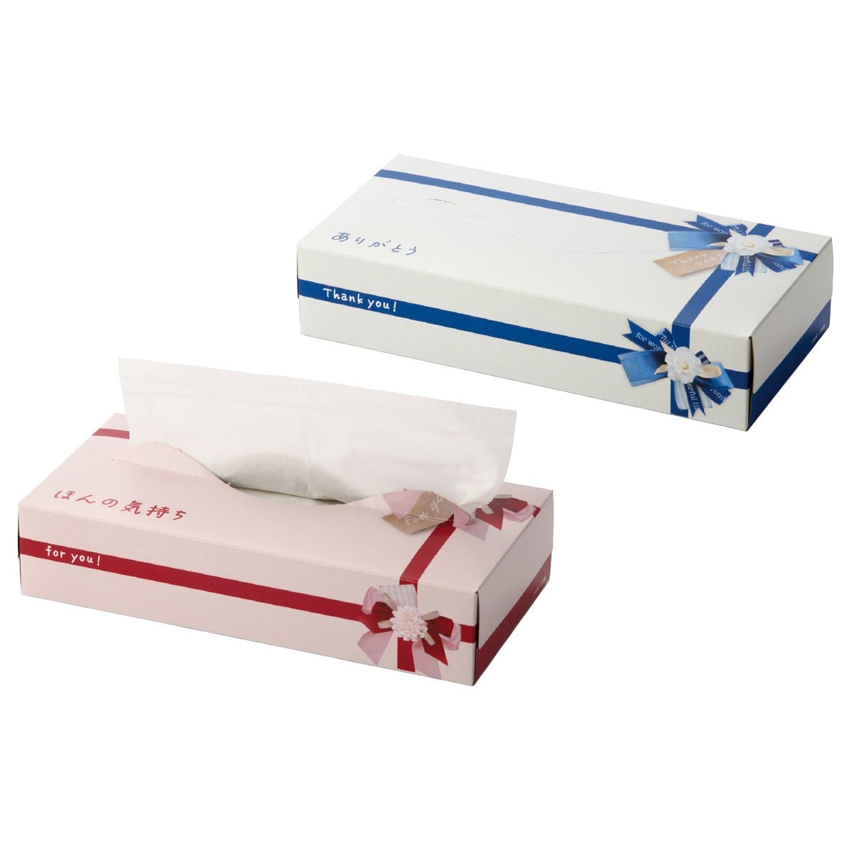 60個 感謝の気持ちティッシュ ほんの気持ち(赤)