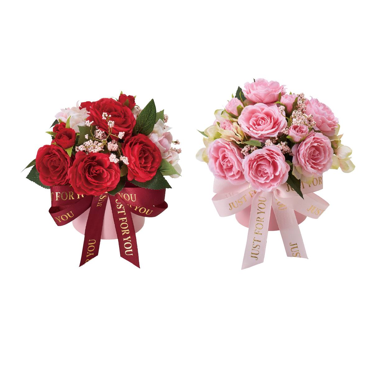 ローズ造花アレンジ18cm レッド