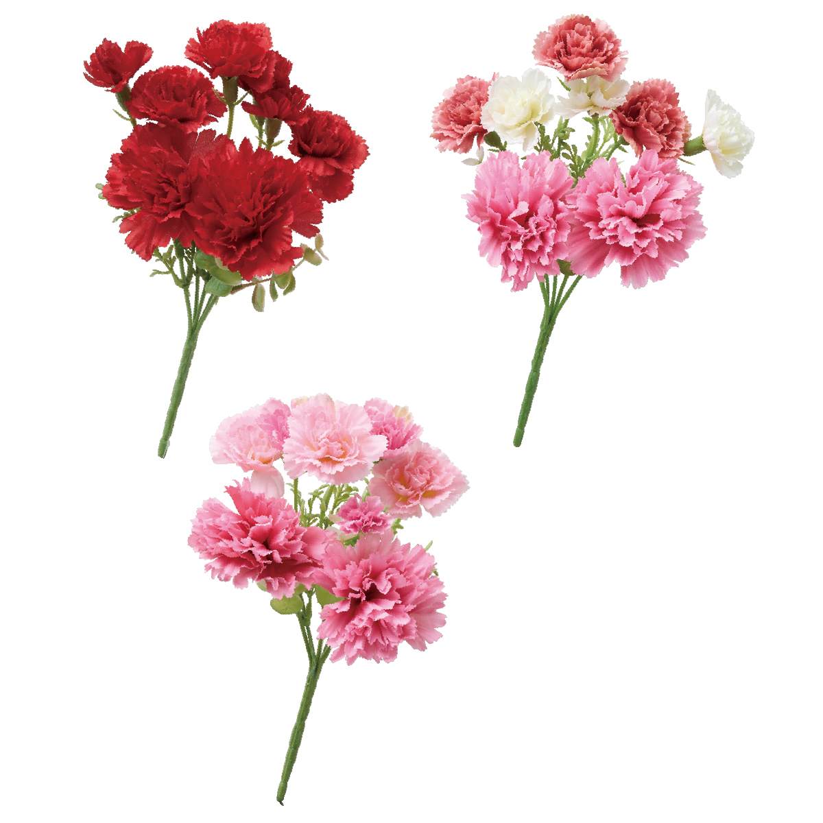 カーネーション造花ミックスブッシュ レッド