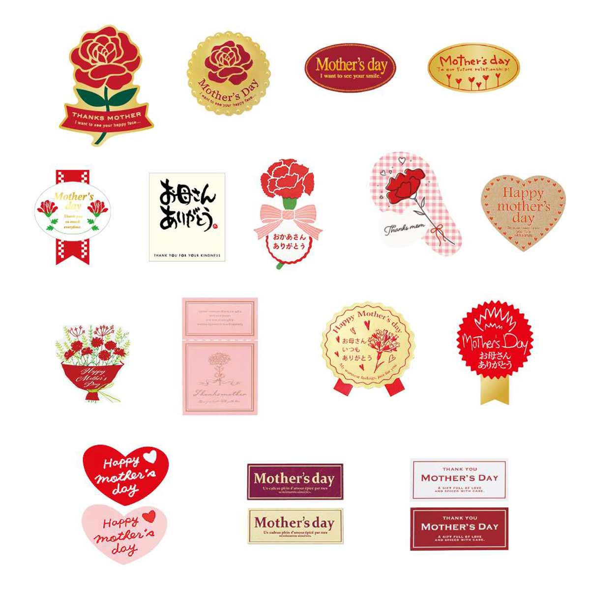 母の日ギフトシール レッドローズ